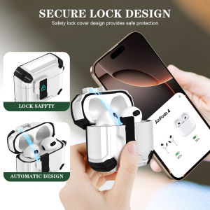 For Magsafe Wireless Charging Earphone Case For Airpods 4 3 2 1 Pro 2 2nd Gen Cases Capa Magnetic Automatic Lock Cover With Hook