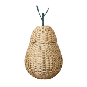 Nordic Style Handwoven Straw Storage Basket Bathroom Laundry Basket Fruit Shape Dirty Clothes Basket Home Use Organizer