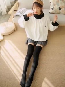 Cotton Knee Socks Stockings College Wind Students High Socks Thin White Black Stockings Female Korean Long Leg Socks