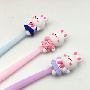 Bút gel xanh SOFUN nhiều mẫu vịt gấu bông hoa ong dễ thương - bút silicon dẻo hình hoa