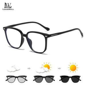 LouisWill Men Women TR90 Non-Prescription Glasses Anti Blue Light Flat Mirror Eyewear Can Be Paired With Myopia Gasses Half Frame Design Outdoor Travel Men Trendy
