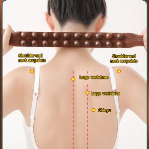 53 Beads Meridian Massage Stick Upgraded Beech Abdominal Body Scraping Point Stick Pain Relief Relax Slimming Therapy Tool Guasha
