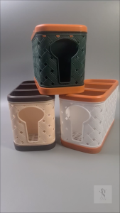 SNY Wadah Tempat Sendok Keranjang Sendok Garpu 3 Sekat Lap Plastik Serbaguna