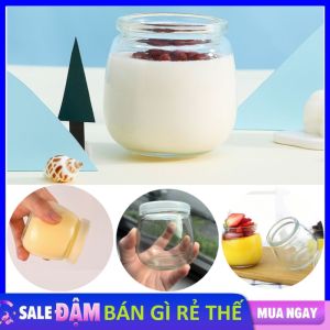 Hũ Sữa Chua Hũ Thủy Tinh Béo 200ML Chịu Nhiệt Có Nắp Đậy Loại Dày - Cốc Lọ Thủy Tinh Làm Pannacotta Caramen Tiện Lợi