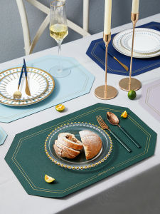 Imhouse Table Mat European Leather Western-Style Placemat Waterproof and Oil-Proof Plate Mat Anti-Scald Dish and Bowl Mat Household Insulation Mat