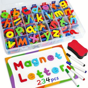 Magnetic Alphabet Letters Board Foam Learning Toy with Storage Box Gift for Kids Boys Girls
