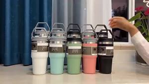 Holo Flask 900ML 304 Stainless Steel Tumbler with Straw and Handle Custom Design Vacuum Sealed Thermos to Keep Drinks Hot or Cold