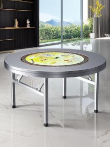 Stainless Steel round Table with Rotating Disk Foldable Thickened No Installation Required for Home And Commercial Use Large Dining Table