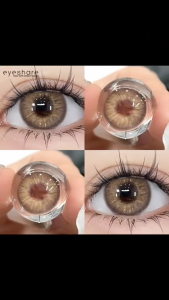 Grade -1.00~-10.00 Omg Gray Contact lenses 1Pair EyeShare Nature Brown Soft Colored Contacts