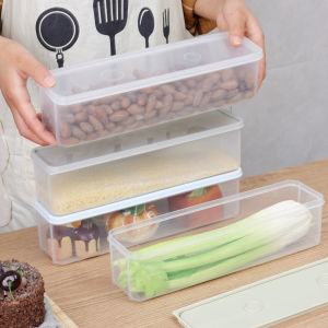 30cm Refrigerator Storage Box with Lid Rectangular Fruits Vegetables Meat Safety Box Food Sealed Box Kitchen Organizer