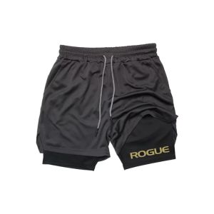 Mens Running Shorts 2-in-1 Double-layer Sports Shorts Sportswear Gym Fitness Sweatshirt Elastic Training Jogging Pants Clothing