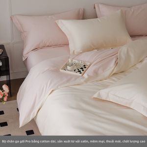 Bộ Chăn Ga Gối 4 Món Bằng Cotton Sợi Dài Sang Trọng