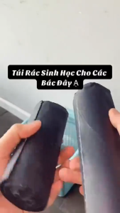 Combo 3 cuộn túi đựng rác tự phân hủy màu đen không lõi size 55x65cm thân thiện môi trường