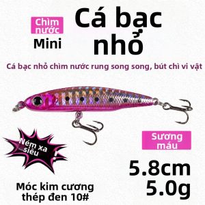 Ewitgo | Mồi Cá Chì Hình Bút Chì Bạc Nhỏ