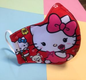 Khẩu trang vải Hello Kitty cho bé gái từ 4 đến 10 tuổi