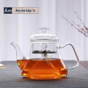 Ấm Trà Kính Chống Nóng Có Hơi Nước
