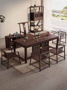 New Chinese Style Solid Wood Tea Table Chair Set Balcony Small Tea Making Table Office Gongfu Drinking Tea Tea Stage