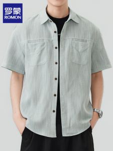 ROMON | Short Sleeve Thin Breathable Loose Retro Casual Shirt