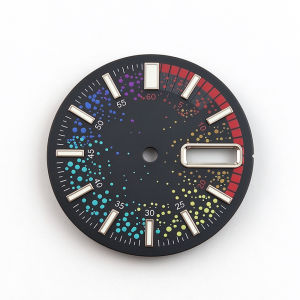 28.5mm Watch Dial NH36 Dial Colorful Index Luminous Date Window Custom Logo Dial For NH35 Automatic Movement Watch Accessories