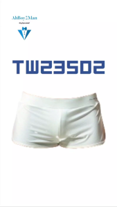Mens Shorts : Perforated Breathability High Split with Inner Jockstrap Shorts (Tauwell TW23502)