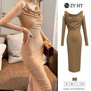 ZYHT(ล้างสต๊อก ใช้คูปอง299บาทขึ้นไป)เดรสรัดรูป เดรสไปงานแต่ง เดรสยาว เดรสสีกากี เดรสทำงาน ชุดออกงาน เดรสเซ็กซี่ เดรสเกาหลี เดรสออกงาน เดรสผู้หญิง EraVogue 10045