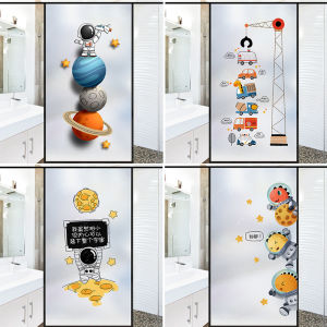 Bathroom Window Peep-Proof Light Transmission Nontransparent Cartoon Bathroom Shower Room Glass Sticker Frosted Anti-Exposure Sticker Film