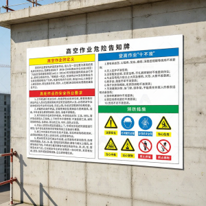 RUIKELAIXIANG | Safety Warning Sign Safety Hazard Notice Fall Prevention Measures Wear Seat Belt