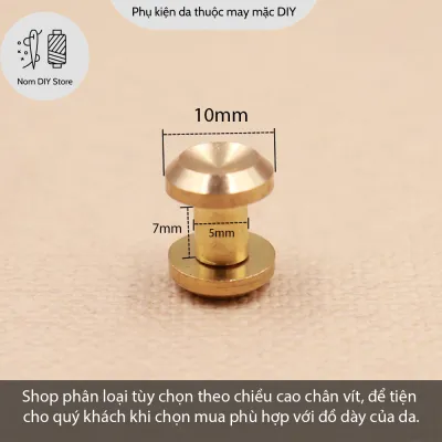 Đinh Tán Vít Vặn Đầu Lõm Chất Đồng Thau Phụ Kiện Làm Đồ Da Thắt Lưng Móc Khóa Túi Xách Thủ Công Handmade DIY