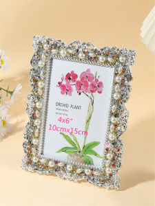 1Pcs classic European and American diamond pearl photo frame 6 inch and 7 inch exquisite sparkling home countertop decoration