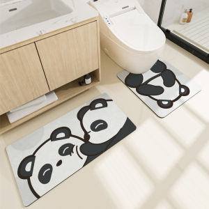 Absorbent Anti-Slip Bathroom Mat Home Use Panda Washing Stand Carpet Bathroom Floor Mat Non-Slip Home Decorative Rug