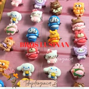 SELUSIN Bros Baju Clay Lucu Mix --Bros LUSINAN -Bros Kecil Imut- Bros Dagu Hijab - Peniti Pin Bros Murah