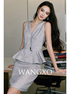 WANGXO | Áo Dây V-neck Dáng Suông Kiểu Đầm Ôm