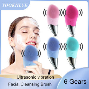 YOOKIILYE 6 Modes Electric Cleansing Face Brush Ultrasonic Deep Facial Cleansing Home Use Devices Face Massager Skincare Beauty Tools Waterproof