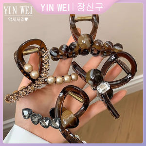 YIN WEI High quality flash grip clip female hair medium hairpin fashion pearl clip 2024 new headdress