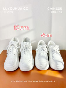 Leather Sneakers Womens Thick Bottom Casual Shoes New Style Comfortable Platform Loafers Flat Heel Cross Buckle Fashionable