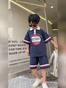 Bộ quần áo mùa hè cổ bẻ 14-48kg mẫu VIOTORY bộ đồ trẻ em cộc tay áo polo chất cotton cho bé trai 3-15 tuổi