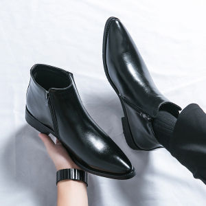 NUDANLAI | Mens Boots Winter Chelsea Lace-up Zipper