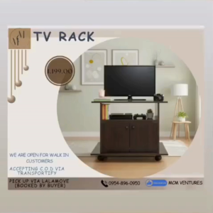 23 INCHES OPEN SHELVNG + ENCLOSED CABINET TV RACK