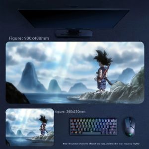 Bandai | New High Definition Print Boys E-sports Game Non-slip Large Size Keyboard Pad Mouse Pad Animation Dragon Ball Leather Mouse Pad