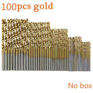 KUNLIYAOI  100pcs Titanium Coated  Set HSS Mini Extractor Bit 1/1.5/2/2.5/3mm For Metal Wood Aluminum Drilling Tools