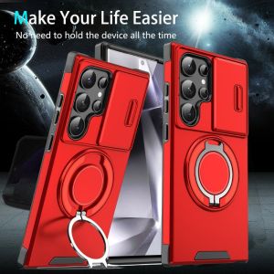 Casing For Xiaomi 14T Pro 2024 5G Luxury Magnetic Shockproof Push Window Cover For 14TPro 14 T Xiaomi14T Xiaomi14TPro Stand Holder Protection Back Cases