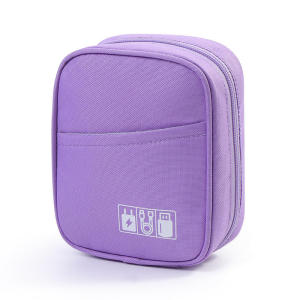 Oxford Travel Cable Bag Shockproof Multi-layer Charger Data Cable USB Bag Organizer Solid Color Electronic Accessory Storage Bag