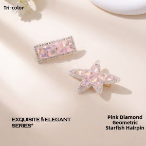 3COLOUR·S | Pink Geometric Starfish Hair Clip 2 Pieces
