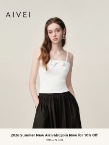AIVEI | Summer New Knit Tank Top with Bow