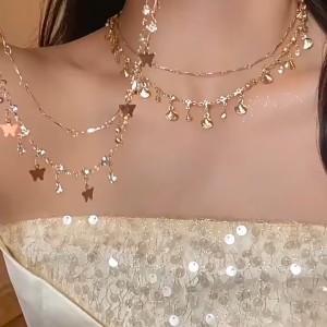 Con gái của biển ~ Dây chuyền vỏ vàng zircon xanh vòng tay đa năng thiết kế độc đáo trang sức nhẹ nhàng sang trọng