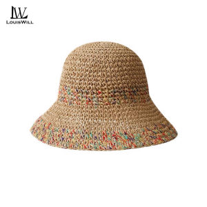 LouisWill Sun Cap Womens Beach Hat Travel Sun Visor Hat Casual Knitted Sun Hats Portable Beach Cap Large Brim Cap Sun Protection Cap UV Protection Straw Hats for Summer