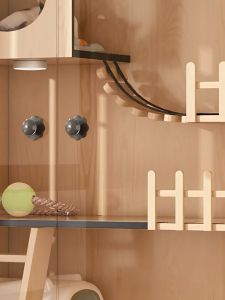 Cat Villa Solid Wood Cat Cage Household Indoor Super Large Space Cat House Cat House Double Layer Cat Cabinet Cat House Pet Cat Nest