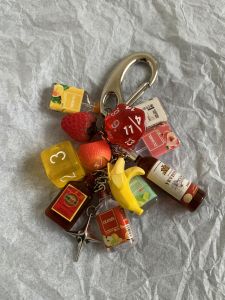Original Handmade Keychain Fruit Wine Bottle Simulation Bag Charm Accessory by Weixun Convenience Store