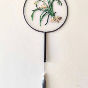 Nanxun Ancient Town Suzhou Humble Administrators Garden Double-Sided Embroidered Group Fan Photography Fan Tour Souvenir