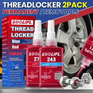 LOOLIFL | Blue Removable Thread Locking Adhesive Red Permanent Thread Locker Anti Vibration Screw Glue Bolt Sealant For Car Bike Machinery